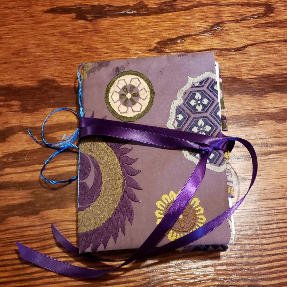Cool purple boho junk /art  journal..6/4 1/2. Inch